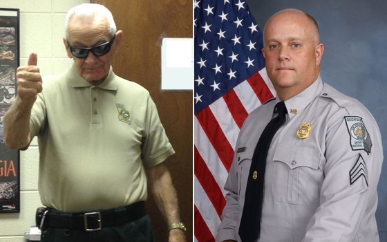 Bob Tosh, left; Capt. Stan Elrod (DNR)