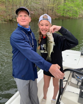 Former Fisheries Chief Matt Thomas with a Fish and Learn II participant