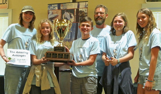Youth Birding champs Amazing Anhingas and event coordinator Tim Keyes (Linda May/DNR)