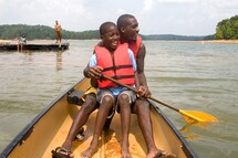 Family paddling