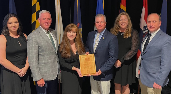 State Parks Director Angela Johnson (left/center), DNR Commissioner Walter Rabon (right) and staff with national award (Special to DNR)