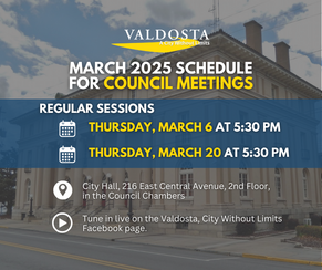 March 2025 Council Meeting Dates Graphic