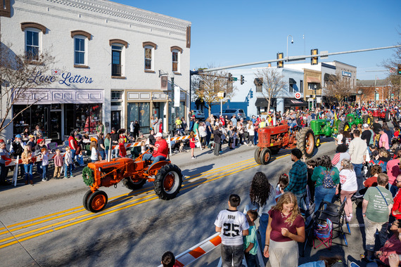 Tractors at Christmas Parade
