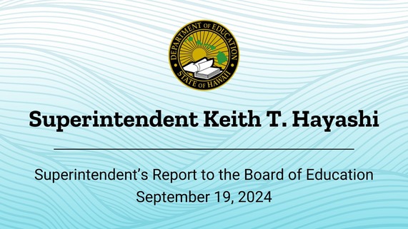 Superintendent's Report to the Board - September 2024