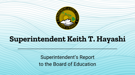 Superintendent's Report to the Board of Education graphic