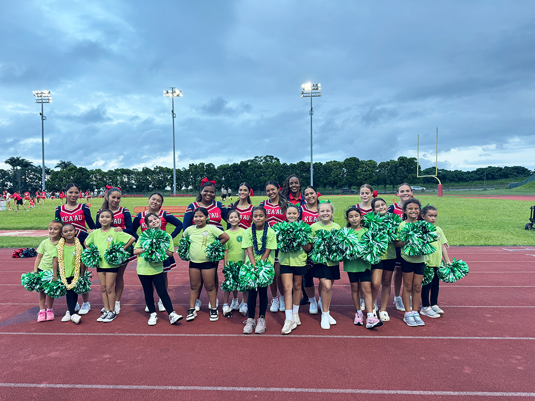 Keaau Elementary & High School cheerleaders