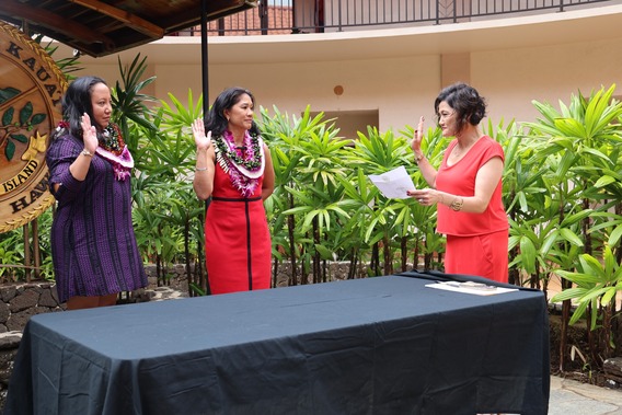 Michelle and Chelsie taking oath of office