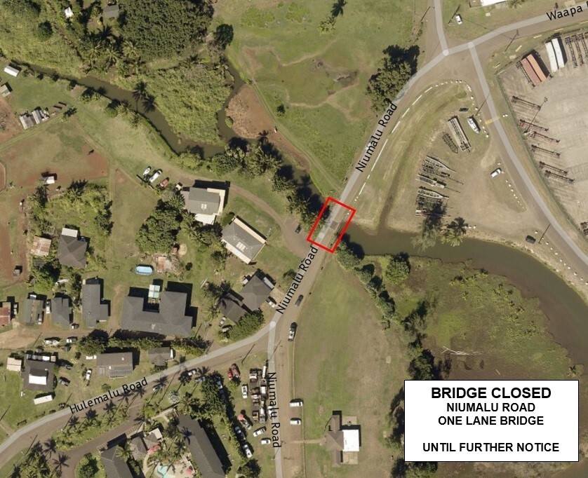 Niumalu Bridge closed