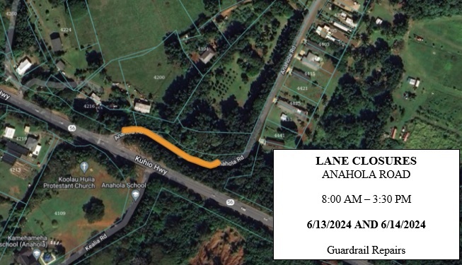 Anahola guardrail work