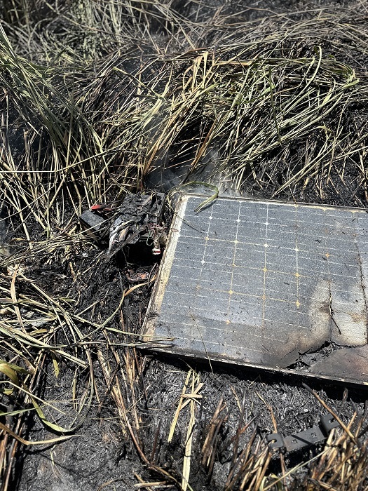 Photo of PV panel cause of Kapaa fire 7-16-24