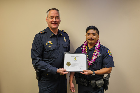 Officer Nicholas Kam and Chief Todd Raybuck
