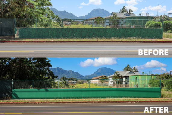 Before and after image of wall