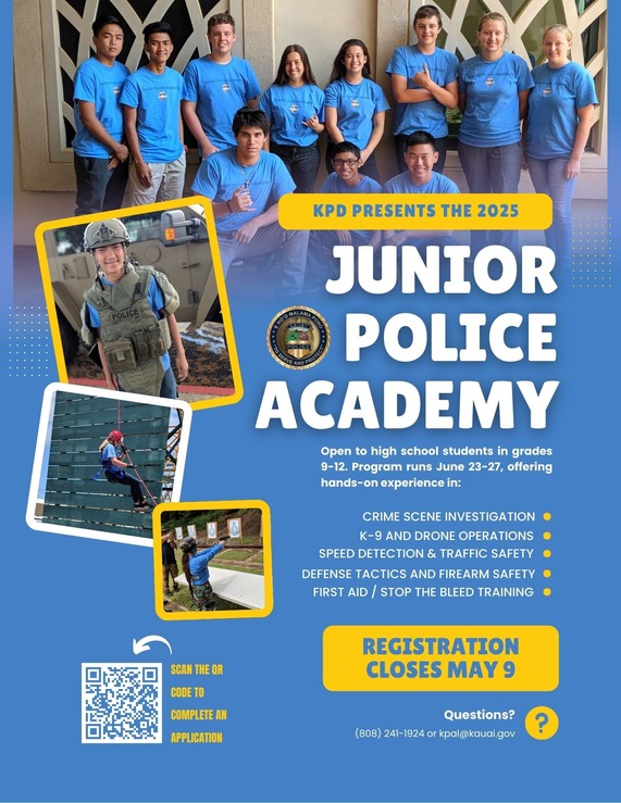 Flyer for Junior Police Academy