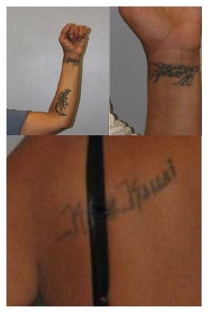 Mary Kona has distinctive tattoos on her left arm, left wrist, and left shoulder.