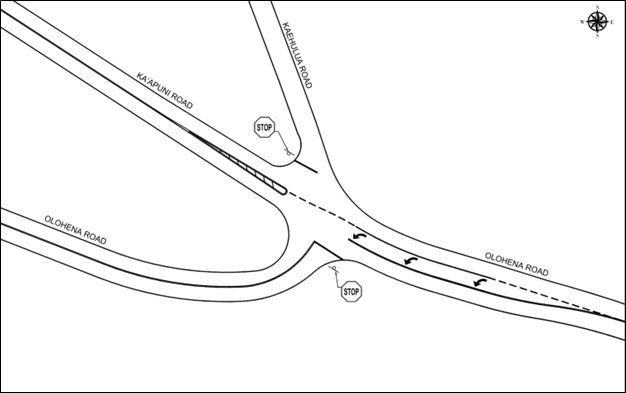 Map of new traffic pattern in Kapa‘a. ###