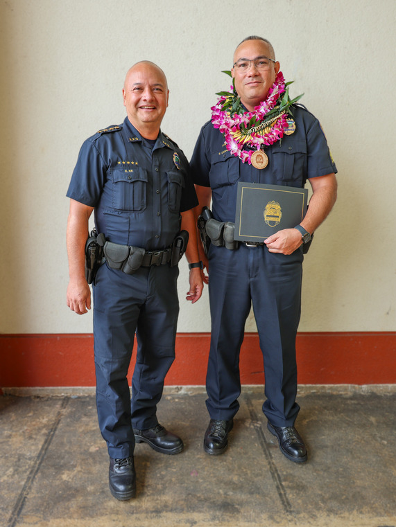 From left to right: Chief of Police Kalani Ke and Detective Eric Caspillo.