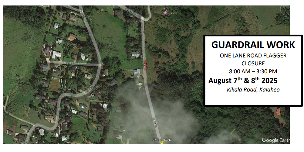 Map of road closures on Kikala Road. ###