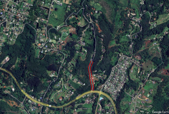 Map of road closure on Wawae Road.
