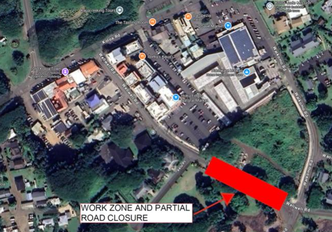 Map of road closure on Weliweli Road. ###