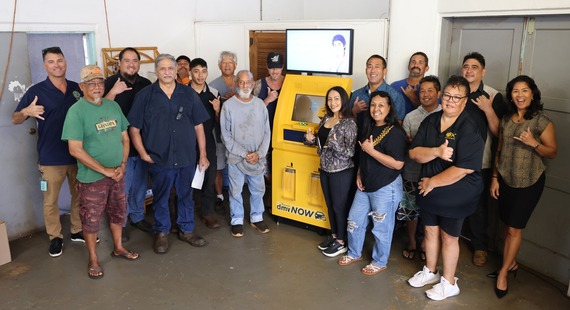 Group gathers for the grand opening of the new Hanapēpē DMV Kiosk. ###