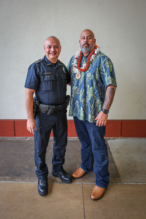 Chief Kalani Ke and Sergeant Brian Silva at the Kaua‘i Police Commission meeting on February 27, 2026.