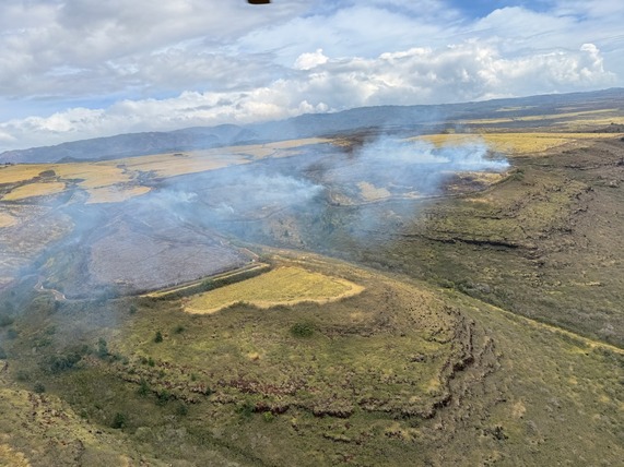 Aerial view of Waime brush fire from Air 1.  ###