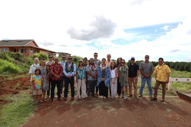 Group gathers for the Lima Ola Community Garden blessing on April 17, 2026.