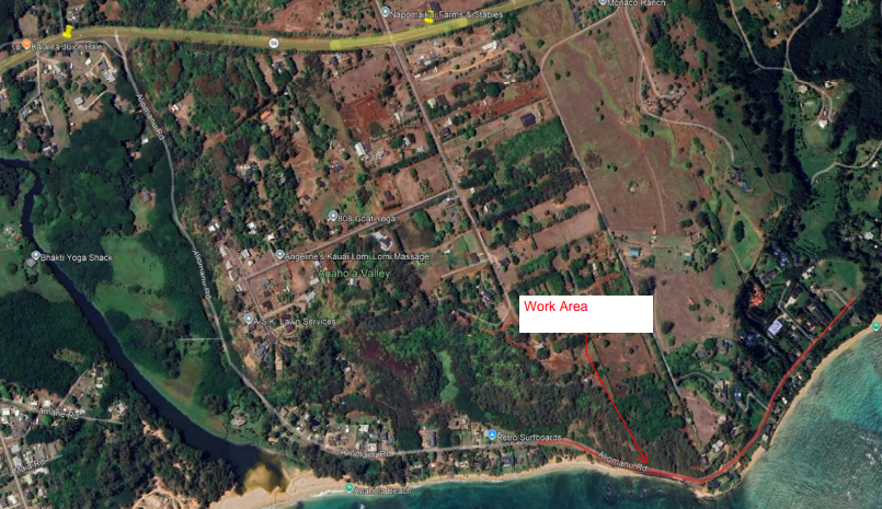 Map of road closure along ‘Aliomanu Road.  ###