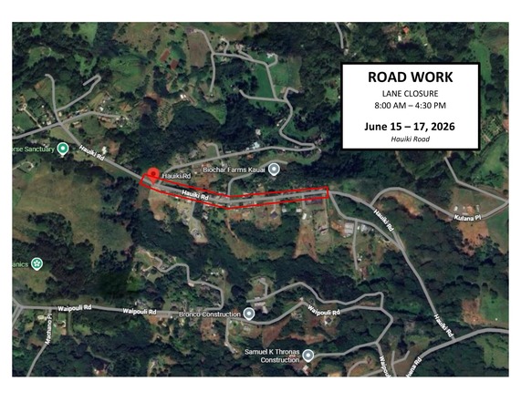 Portion of Hauiki Road closed June 15 to June 17