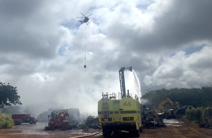 Personnel arrive on scene and fight the fire.