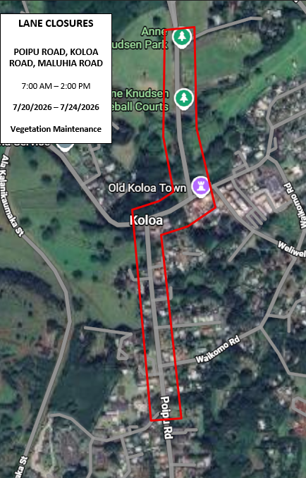 Map of road southside road work from July 20 to July 24
