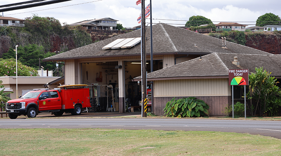 Hanapepe Fire Station Fire Weather Sign