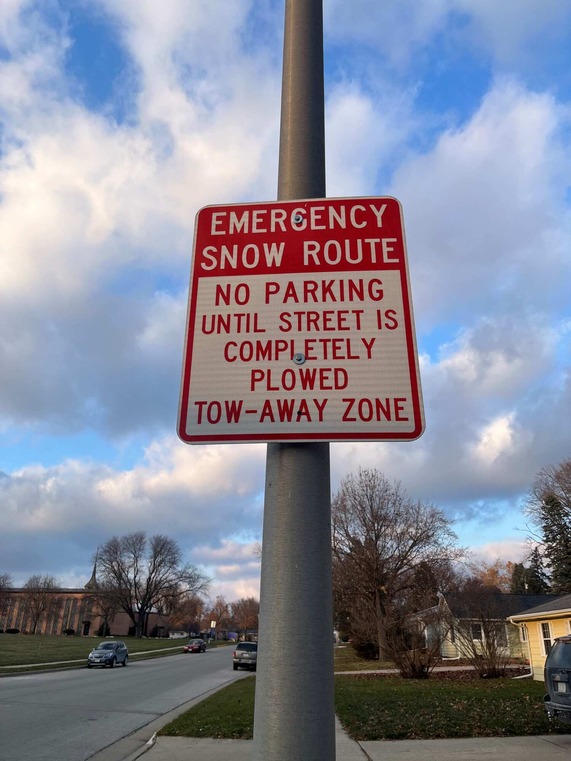 Emergency Snow Route Street Sign