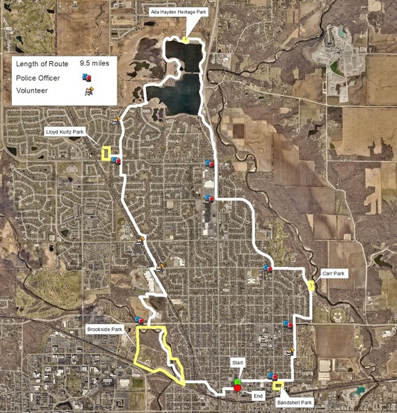 Route of Mayor's Bike Ride