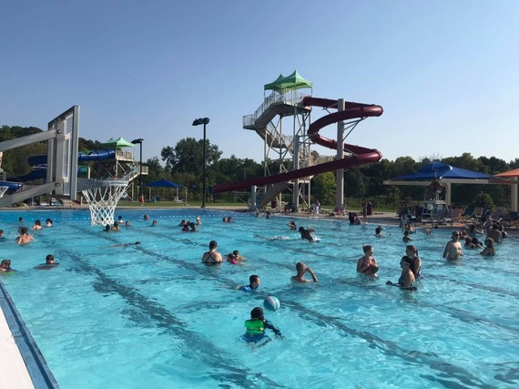 Swimmers enjoying Furman Aquatic Center
