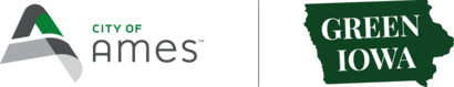 city of ames and green iowa logos