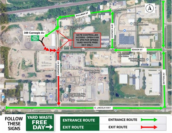 Map of new site for 2026 spring yard waste day