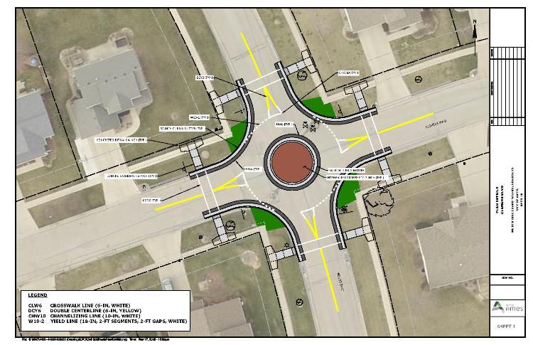 Map of proposed improvements on Clemens Blvd