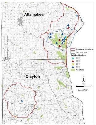 Allamakee and Clayton County CWD zones
