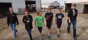 Kids at a dairy farm