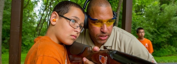 hunter safety instructor with a student