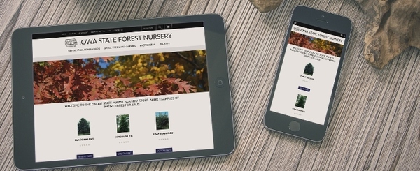 nursery website on a tablet screen
