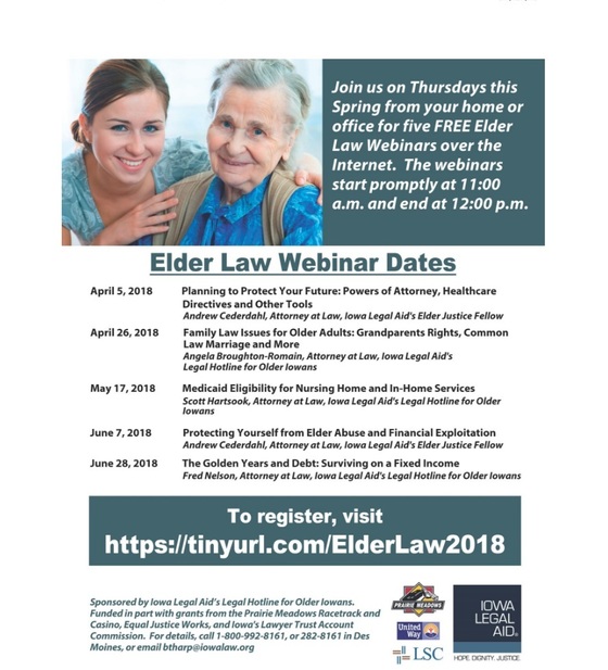 Elder Law Webinars 2018