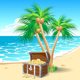 Palm tree with chest of money