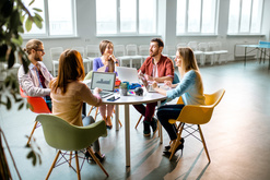 Group of teachers working at a table 