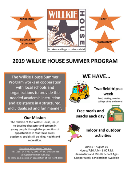 2019 wilkie house summer programs
