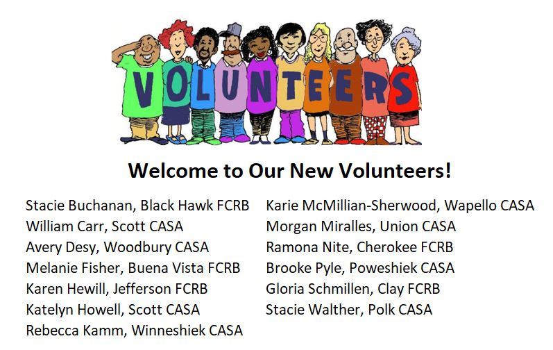 New Volunteers July 2019