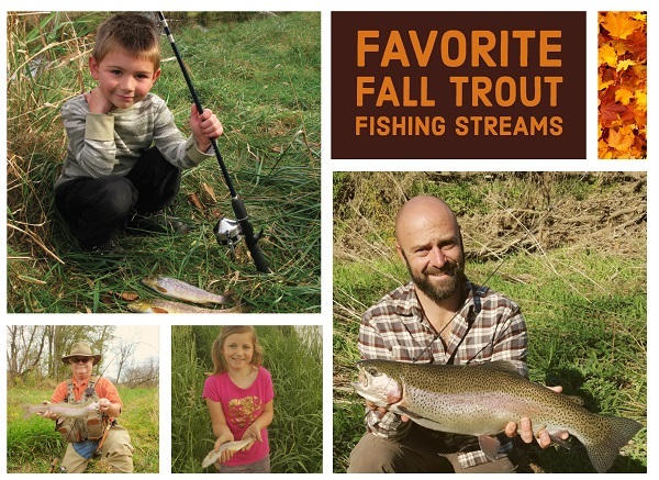 Photos of anglers of all ages with the trout they caught.