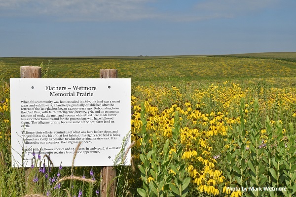 View of prairie with sign