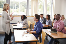 Adult learners in a classroom